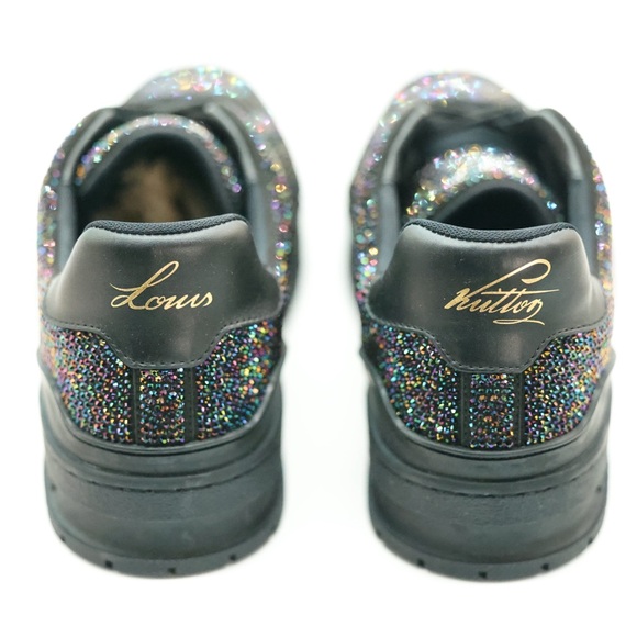 Louis Vuitton LV Trainer Black Swarovski Crystals Size 9.5 US - 8.5 UK - Picture 4 of 6